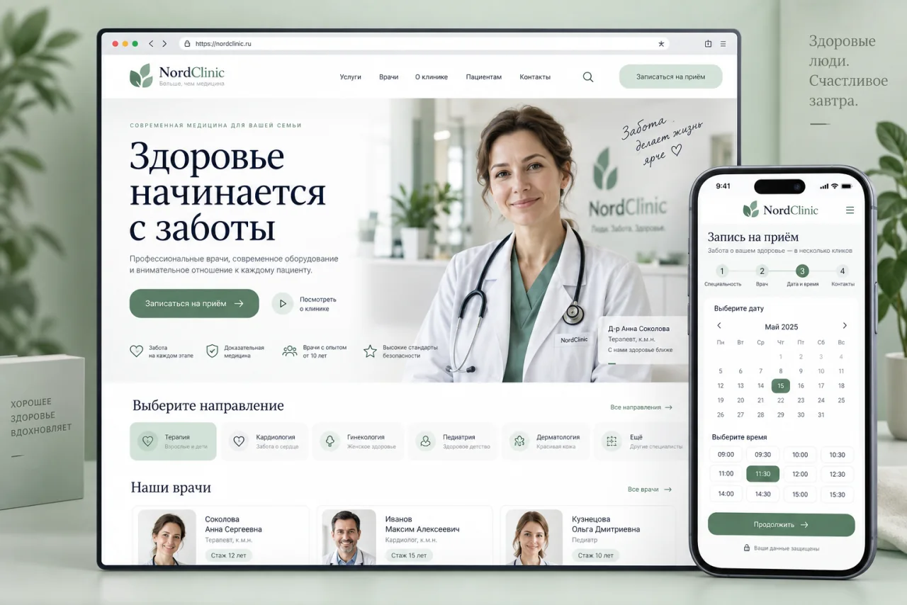 Концепт сайта клиники и записи на приём